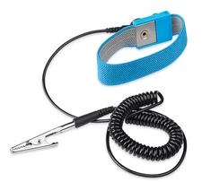 2Pc U-LINE Fabric Adjustable Wrist Band Strap Grounder 6 FT Coil Cord H-6574