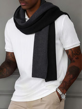 NWT Carneval 1951 Black  Gray Zegna Baruffa Merino Men's Scarf Italy 24"X82"