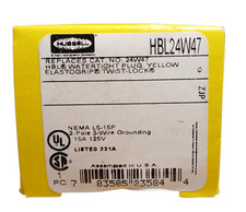 HBL24W47 HUBELL LOCKING DEVICES,TWIST-LOCK,MALE PLUG,15A,125V,2-P,3-WIRE GROUNDI