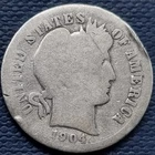 1904 S Barber Dime 10c Circulated #93608