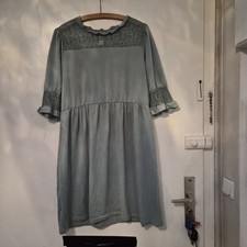 Damen-Sommerkleid In Türkis  Mit Ärmel Spit...