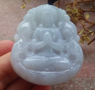 Video Certified Lavender 100% A Jade jadeite Pendant Guanyin Kwan Yin 观音 969555