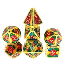 Seven Seas Pirates Dragon Scale Metal Dice Set - Multicolored for RPG Games