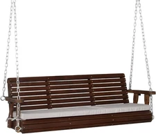 Heavy Duty 880 LBS Patio Wooden Porch Swing Outdoor with Extra Cushion, Farmhous