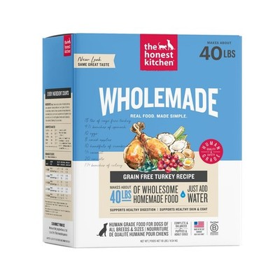 Grain-Free Turkey Dehydrated Dog Food - Human Grade, Just Add Water, 10 lb Box