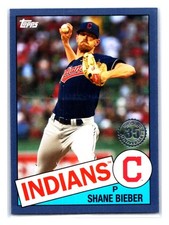Shane Bieber 2020 Topps 1985 35th Anniversary Blue #85-40 Cleveland Indians