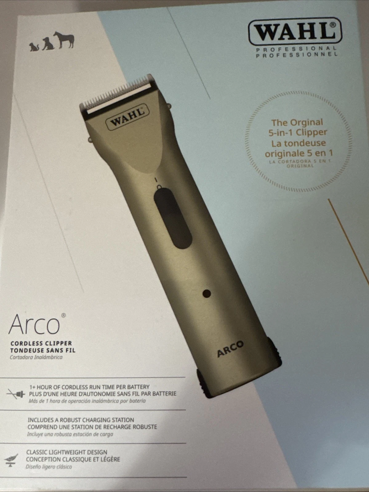 Wahl Professional Animal Arco Pet Cordless Clipper Kit, Champagne