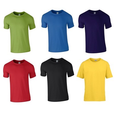 GILDAN Herren T-Shirt Softstyle Kurzarm Rundhals Baumwolle bis 4XL 64000 NEU
