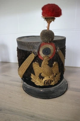 Ancien SHAKO monarchie de juillet, plaque au coq grenadier ou voltigeur 60e - Photo 1/4