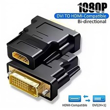 2-Pack DVI-D Male to HDMI Female Adapter for HDTV PC Monitor Projector Blu-ray