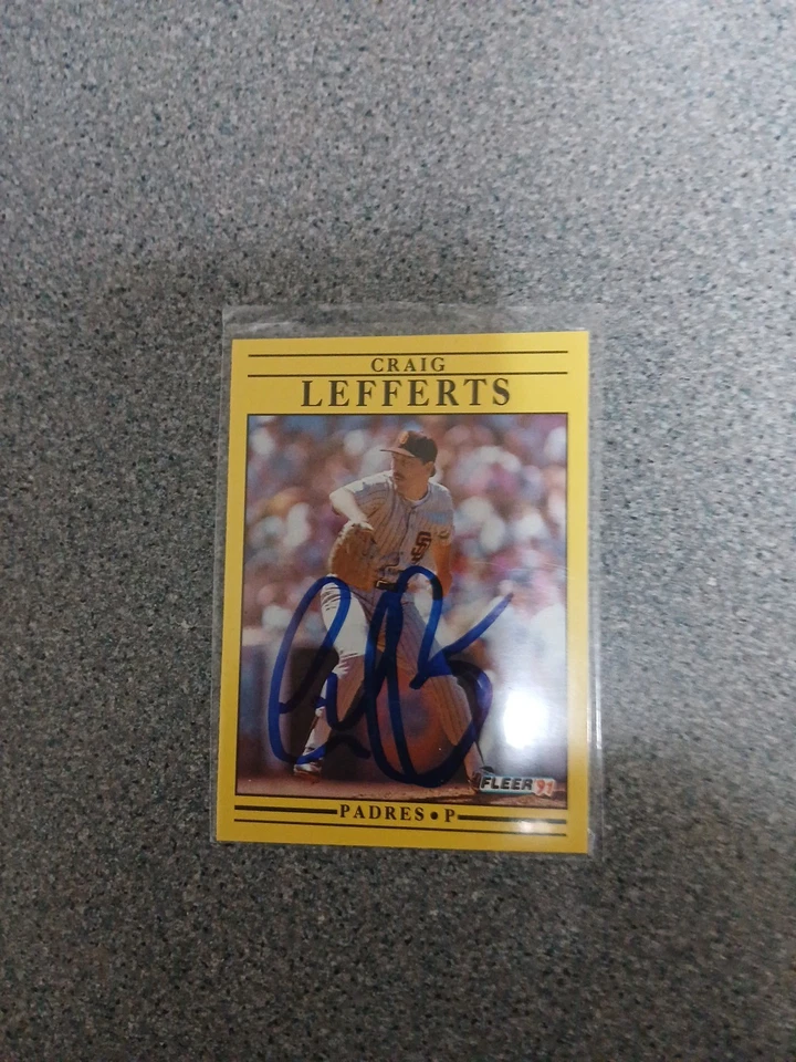Craig Lefferts Signed In Person 1991 Fleer Padres Card A8 - Image 3 of 4
