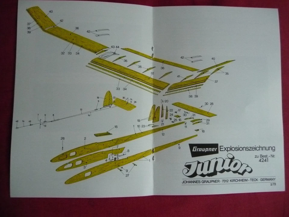 Bauanleitung und Stückliste von dem JUNIOR ( Graupner) - Bild 2 von 4