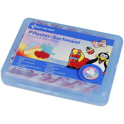 First Aid Only Kinderpflaster Set 45 Stück, Buntes Pflaster Set für Kinder