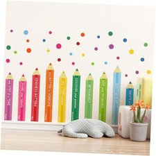 Removable DIY Color Pencils Wall Decals Watercolor Colored Dot Wall Stickers B