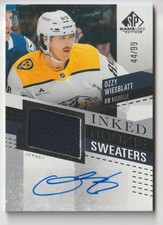 2025-26 SP GAME USED INKED ROOKIE SWEATERS AUTO OZZY WIESBLATT 44/99 NASHVILLE