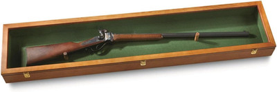 Gun Display Case Cabinet Rifle Oak Green Wood Shotgun Lock Frame Shadow Box 53''