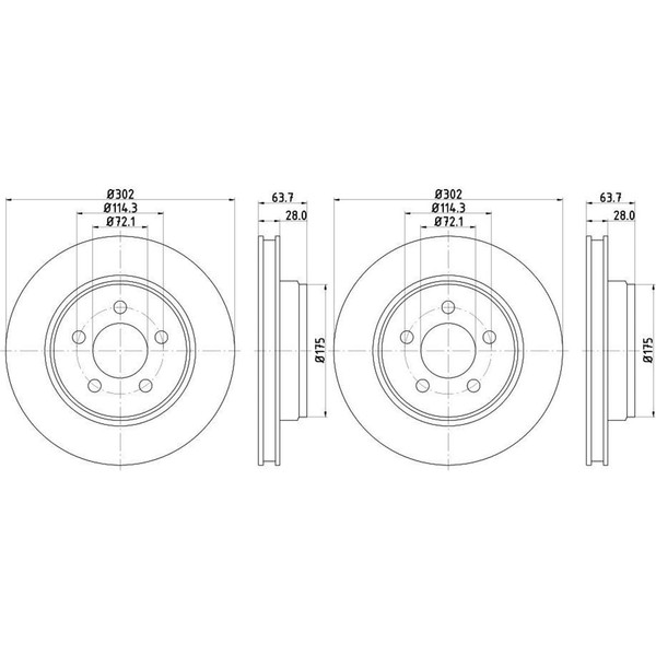 2X Hella Bremsscheiben 302Mm Vorne Passend FüR Dodge Nitro Jeep Cherokee-image