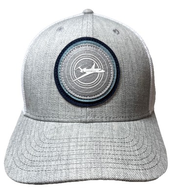 Gulfstream Men s Hat Snapback Jet Plane Mesh Aviation Grey White Wool Blend Cap