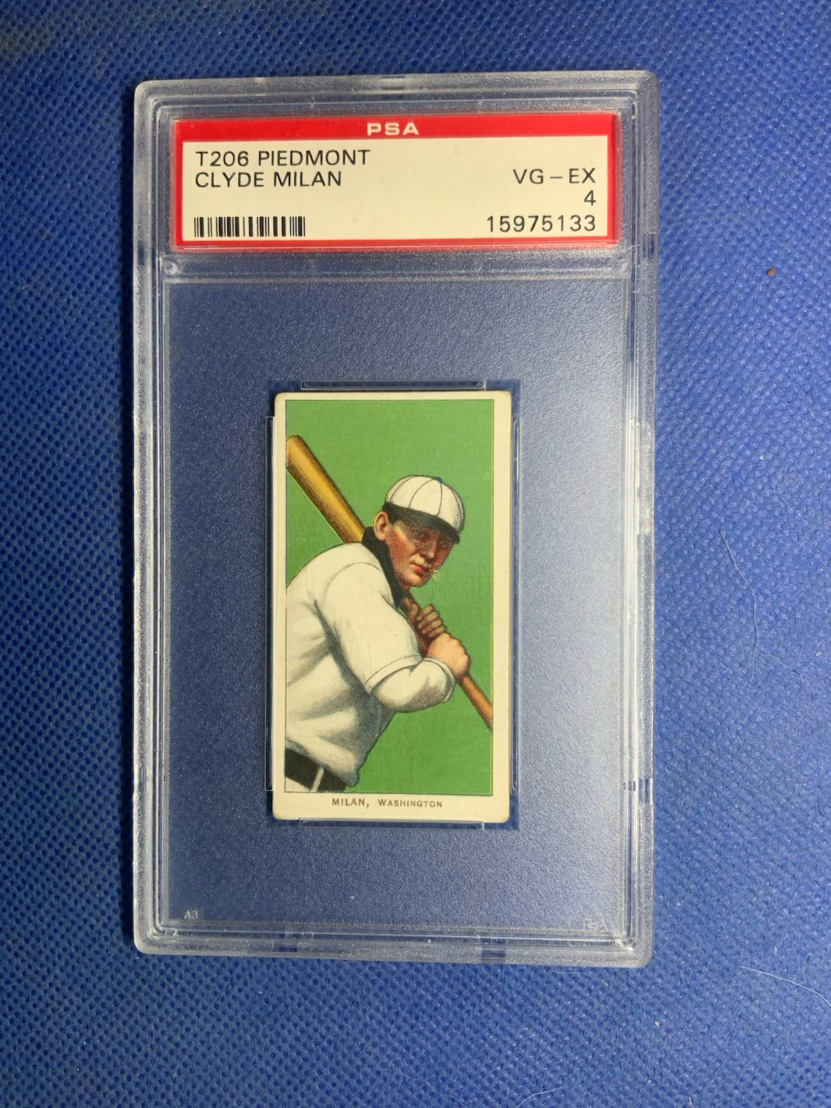 1909 T206  Piedmont 350/25 Clyde Milan  PSA 4