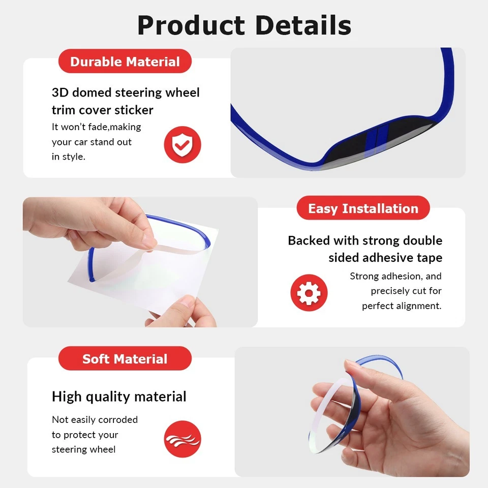 Cubierta de volante Auovo para Dodge Charger Challenger 2015-2023 azul Foto 4 de 4