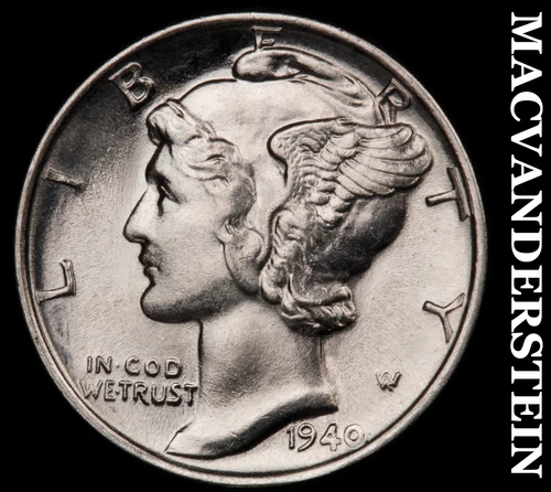 1940 Silver Mercury Dime - Super Choice Gem Brilliant Uncirculated++++  #i1844