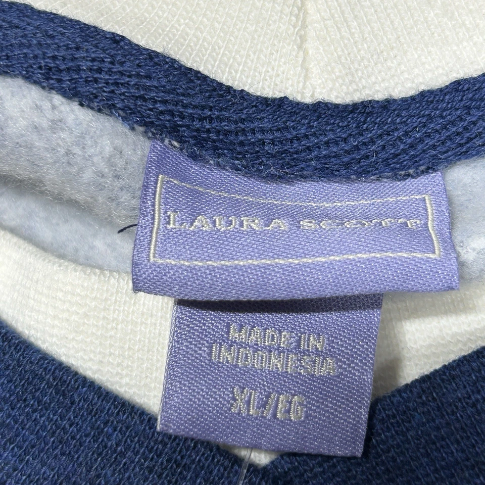 Laura Scott Sweatshirt Womens XL Navy Missy Basic Fleece Crewneck New Tagged - Image 4 of 4