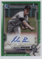 2021 Bowman Draft Chrome Pick Green Refractor /99 McCade Brown Auto 0q4s