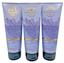 Bath & Body Works LOT of 3 Bottles Aroma Sleep Lavender Vanilla Body Cream 8 oz