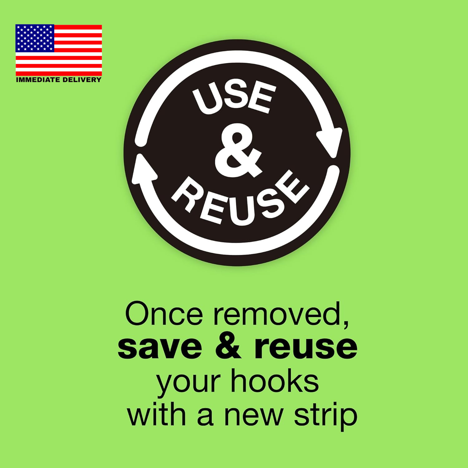 Removeables Utility Wall Hook Large - Damage Free, Removable Wall Hooks for Hang