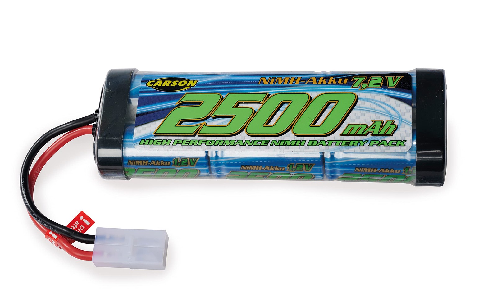 Carson 500608222-7.2 V/2500 mAh NiMH Race Battery TAM, Rechargeable, with Tamiya