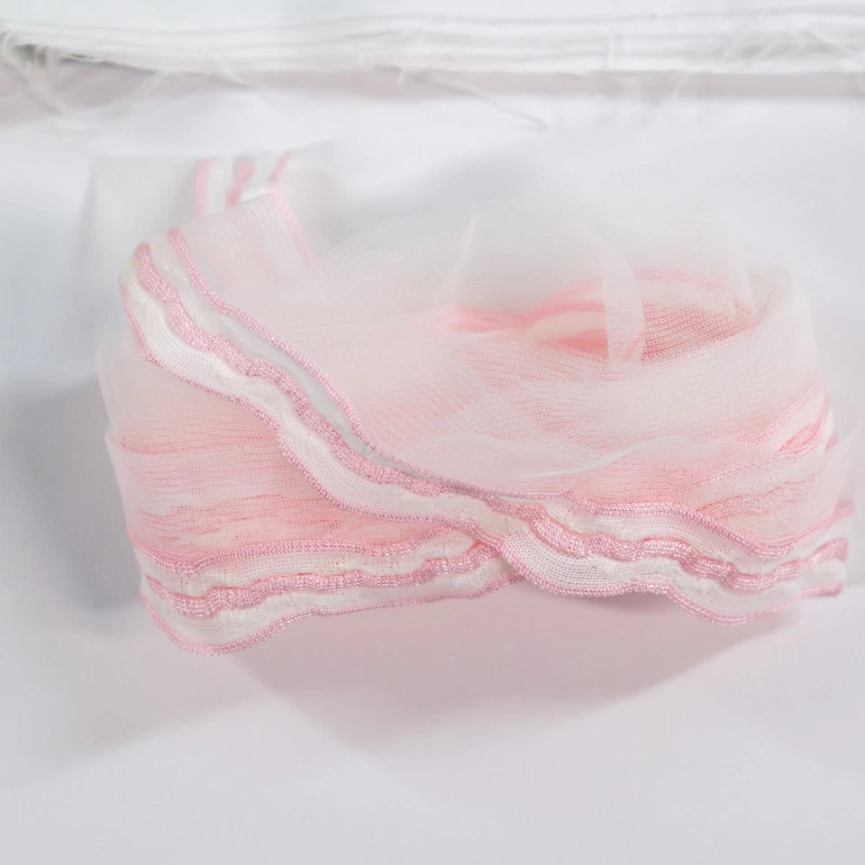 Vintage Ribbon Trim Floral Woven Yardage 7+ Yards 1960s 1970s Baby Bears Pastels - Image 3 of 4