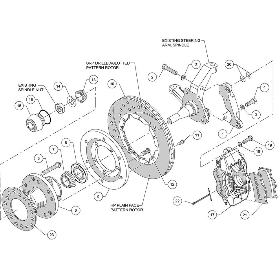 Wilwood 140-11017-R FDLI Front Disc Brake Kit, 1974-80 Pinto/Fits Mustang II - Imagem 3 de 4