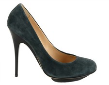 GIUSEPPE ZANOTTI SHOES PUMPS DARK GRAY SUEDE LEATHER PLATFORM HIGH HEEL 40 / 10
