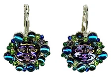 Kirks Folly SEAVIEW WATER MOON BUBBLICIOUS LEVERBACK EARRINGS silvertone