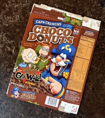 Vintage 2003 Cap'n Crunch Oops! Choco Donuts Nickelodeon Rugrats Wild Cereal Box