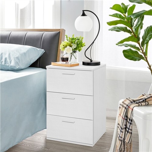 Comodino da Camera da Letto Moderno Cassettiera con 3 Cassetti Mobiletto Salotto - Foto 20 di 43