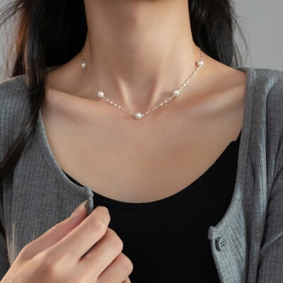 韓国発【TATIANA】(SILVER925) Pearl Ball Chain Necklace~☆ 韓国発【TATIANA】(SILVER925) Pearl Ball Chain Necklace~☆