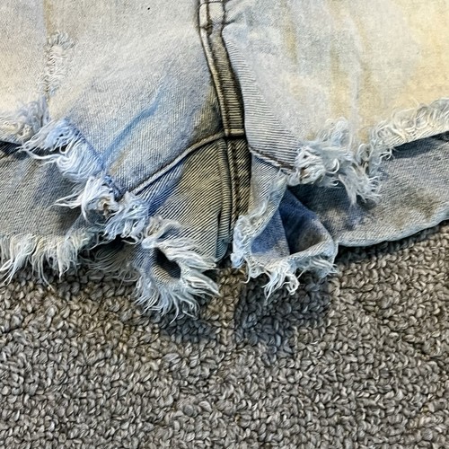 Free People Denim Shorts Womens 26 Blue Distressed Button Fly Cutoff Shortie - Picture 4 of 9