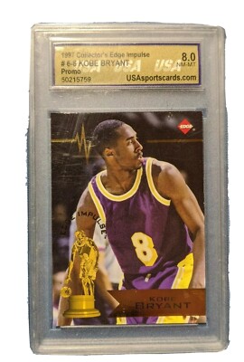 1997 COLLECTOR'S EDGE IMPULSE #6-6 KOBE BRYANT PROMO CARD GRADED USA 8.0 GRADED