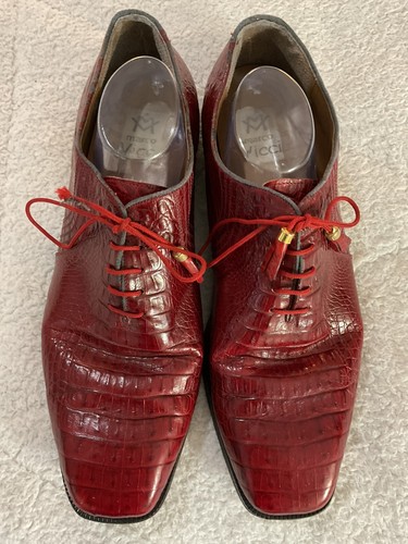 Marco Vicci Canton Burgundy Croc Embossed Tassel Dress Shoes Men's US Size 15 M