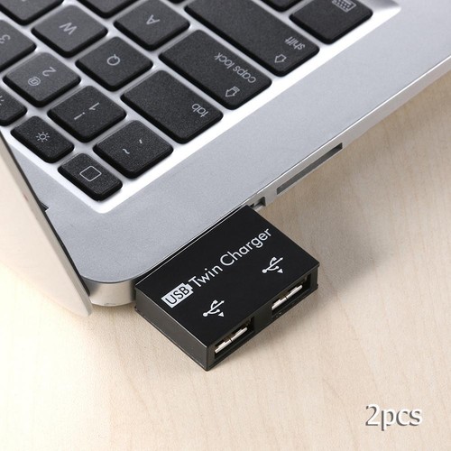 Adattatore hub splitter USB doppio per caricabatterie USB 2.0 da maschio a femmi