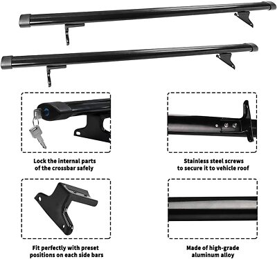 Tuyoung Lockable Roof Rack Cross Bars For Jeep Compass (2018-2025) – 260 Lbs Capacity, Aluminum - View #7