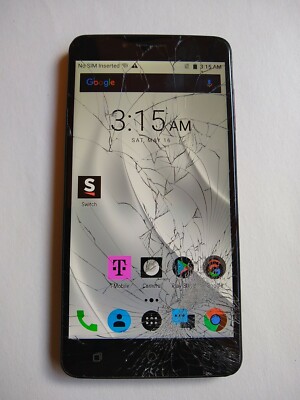 T-Mobile REVVL Plus C3701A - 32GB - Black (T-Mobile) - Cracked Glass - AS IS