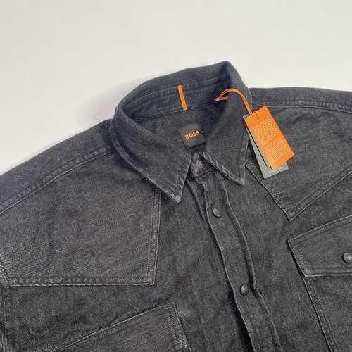 BOSS Lebop Denim Overshirt Jacket Black (Size XXL) - BNWT - Afbeelding 2 van 6