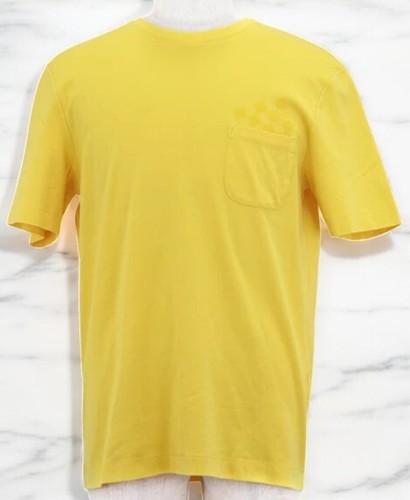 LOUIS VUITTON MENS SHORT SLEEVE YELLOW COTTON AUTHENTIC DAMIER POCKET LV