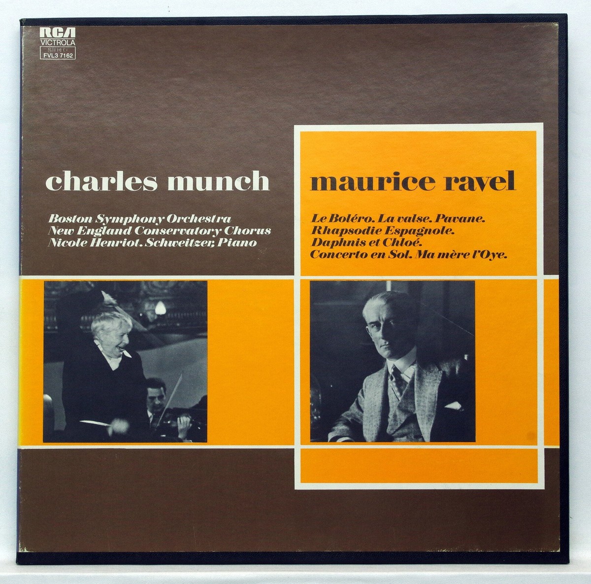 CHARLES MUNCH - RAVEL orchestral works, piano concerto RCA 3xLPs