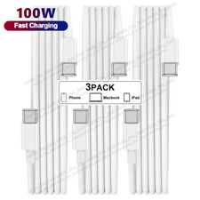 3Pack 100W Type-C to USB-C FAST Charger Cable For MacBook Pro Air iPad iPhone 15