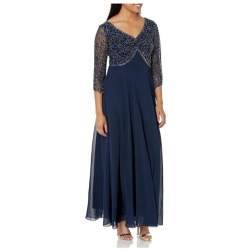 J Kara Women's Plus Size 3/4 Sleeve Top Long Gown eBay