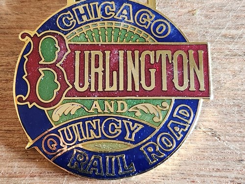 Chicago Burlington Quincy Railroad Pocket Watch FOB Train Advertising Vtg Strap - Picture 20 of 24
