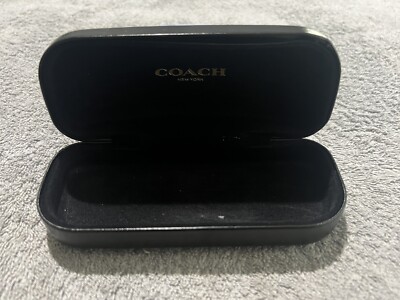 COACH Black Hard Shelled Glasses Case Embossed For Eye  display picture 3
